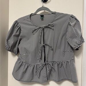 Wild Fable Tie Front Gingham Top